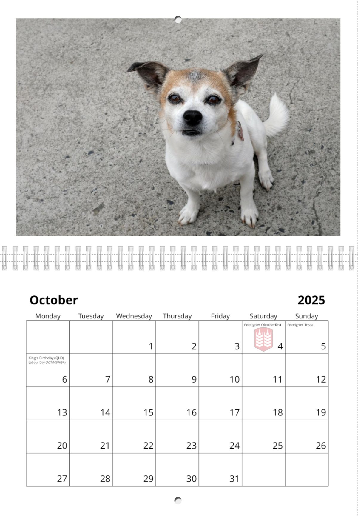 2025 Dog Calendar The Foreigner Brewing Company